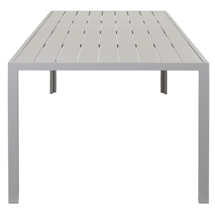 Alu-Esstisch HWC-N40, Tisch Bistrotisch Gartentisch Balkontisch, wetterfest 180x80cm ~ hellgrau