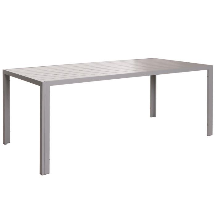Defekte Ware (Verbogen/Schweinaht lst sich SK4) | Alu-Esstisch HWC-N40, Bistrotisch Gartentisch, 180x80cm ~ hellgrau