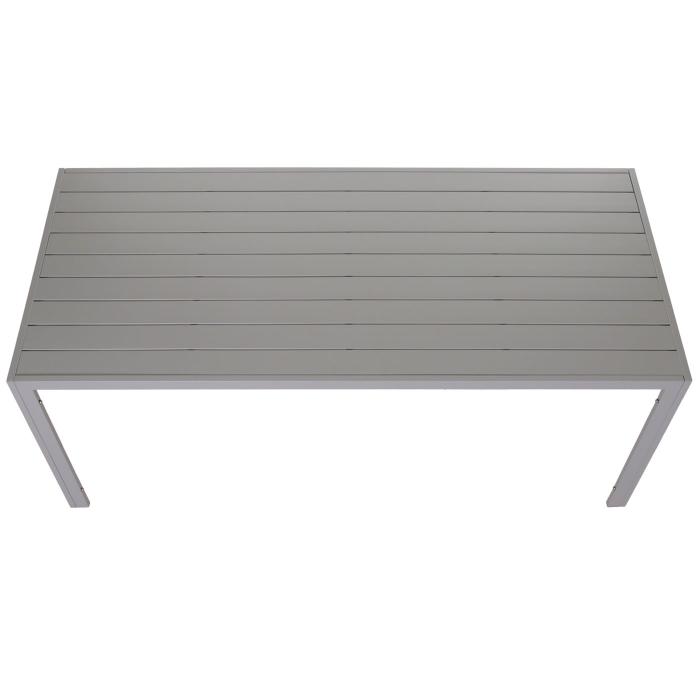 Defekte Ware (Verbogen/Schweinaht lst sich SK4) | Alu-Esstisch HWC-N40, Bistrotisch Gartentisch, 180x80cm ~ hellgrau