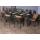 Gartengarnitur HWC-N41, Tisch+6xStuhl, wetterfest Alu 180x80cm, Seilgeflecht Rope ~ anthrazit Kissen taupe