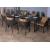 Gartengarnitur HWC-N41, Sitzgruppe Tisch+6xStuhl, wetterfest Alu 180x80cm, Seilgeflecht Rope ~ anthrazit Kissen taupe