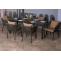 Gartengarnitur HWC-N41, Tisch+6xStuhl, wetterfest Alu 180x80cm, Seilgeflecht Rope ~ anthrazit Kissen taupe