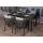 Gartengarnitur HWC-N41, Sitzgruppe Tisch+4xStuhl, wetterfest Alu 140x80cm, Seilgeflecht Rope ~ anthrazit Kissen hellgrau