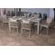 Gartengarnitur HWC-N41, Tisch+6xStuhl, wetterfest Alu 180x80cm, Seilgeflecht Rope ~ grau Kissen grau
