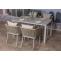 Gartengarnitur HWC-N41, Tisch+4xStuhl, wetterfest Alu 140x80cm, Seilgeflecht Rope ~ grau Kissen grau
