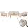 Gartengarnitur HWC-H56b, Lounge-Set Gartenlounge Sofa Sessel Tisch, Seilgeflecht Rope Holz Akazie ~ creme