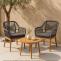 Stimmungsfotos vor ansprechendem Ambiente fr Produkt Gartenstuhl HWC-H56b, Sessel Outdoor Stuhl, wetterfest Seilgeflecht Rope Holz Akazie ~ grau Kissen anthrazit
