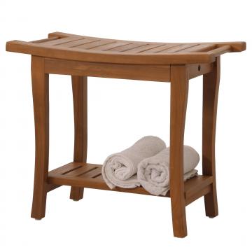 Teak-Hocker HWC-M84, Holzhocker Sitzbank Duschhocker, hochwertiges B-Grade-Teak (Kernholz, 20-30 Jahre), 51x60x30cm