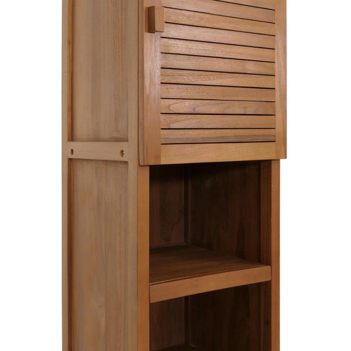 Teak-Badezimmer-Set HWC-M87, Waschtisch Hochschrank Wandspiegel Badezimmer, hochwertiges B-Grade-Teak