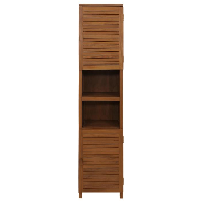 Teak-Badezimmer-Set HWC-M87, Waschtisch Hochschrank Wandspiegel Badezimmer, hochwertiges B-Grade-Teak