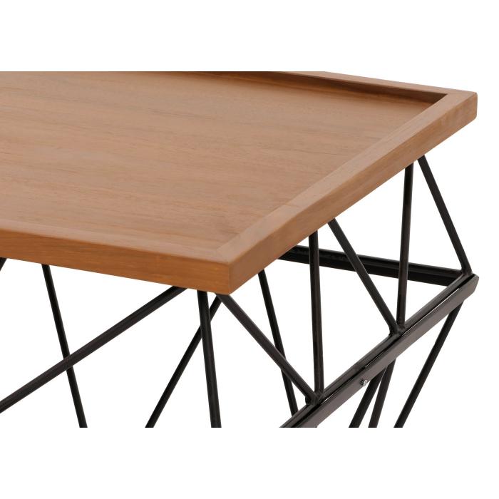 B-Ware (Kratzer/Lackabplatzung SK3) | Teak-Couchtisch HWC-M96, Beistelltisch Tisch, B-Grade-Teak Industrial 53x132x61cm