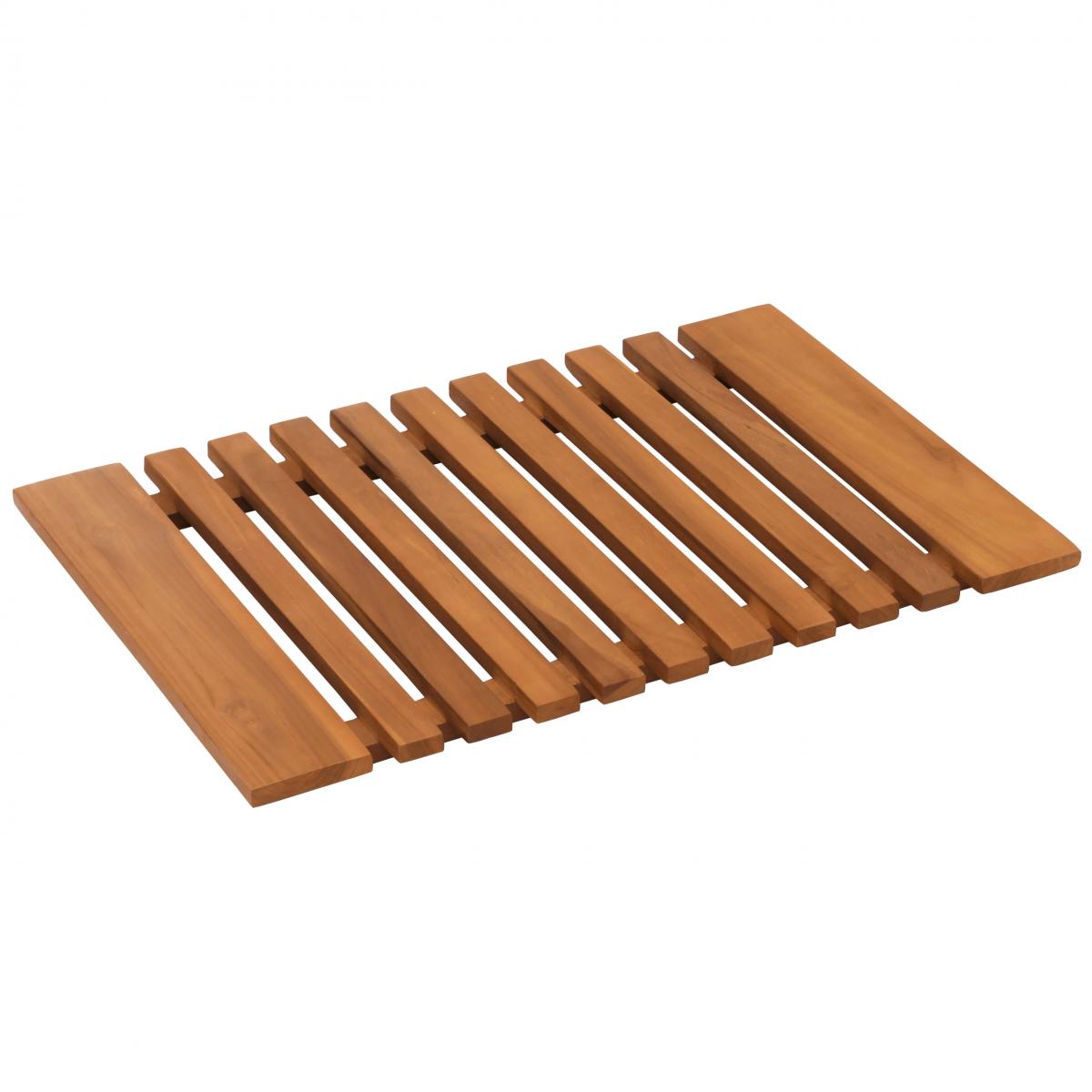 Teak-Fumatte HWC-N10, Duschmatte Badematte, hochwertiges B-Grade-Teak (Kernholz, 20-30 Jahre), 4x60x40cm