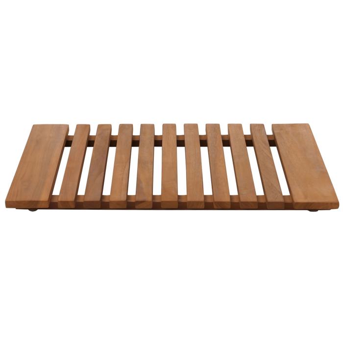 Teak-Fumatte HWC-N10, Duschmatte Badematte, hochwertiges B-Grade-Teak (Kernholz, 20-30 Jahre), 4x60x40cm