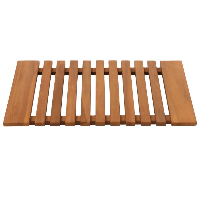 Teak-Fumatte HWC-N10, Duschmatte Badematte, hochwertiges B-Grade-Teak (Kernholz, 20-30 Jahre), 4x60x40cm