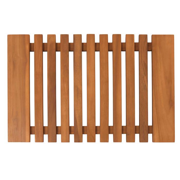 Teak-Fumatte HWC-N10, Duschmatte Badematte, hochwertiges B-Grade-Teak (Kernholz, 20-30 Jahre), 4x60x40cm