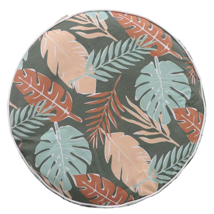 Sitzhocker HWC-G31, Pouf Sitzkissen Sitzsack Gartenhocker, aufblasbar In-/Outdoor Spun Poly 29x55cm ~ Blatt-Design