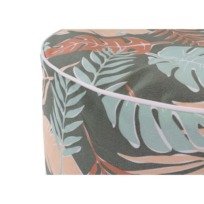 Sitzhocker HWC-G31, Pouf Sitzkissen Sitzsack Gartenhocker, aufblasbar In-/Outdoor Spun Poly 29x55cm ~ Blatt-Design