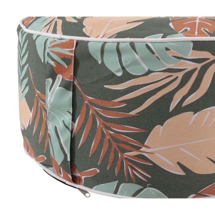 Sitzhocker HWC-G31, Pouf Sitzkissen Sitzsack Gartenhocker, aufblasbar In-/Outdoor Spun Poly 29x55cm ~ Blatt-Design