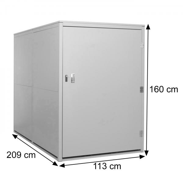 2er-Fahrradgarage HWC-L56c, Gertehaus Fahrradbox mit Ablage, abschliebar Metall 160x113x209cm ~ anthrazit