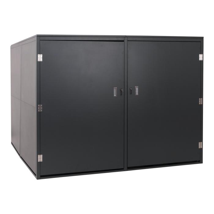 4er-Fahrradgarage HWC-L56c, Gertehaus Fahrradbox mit Ablage, abschliebar Metall 160x222x208cm ~ anthrazit