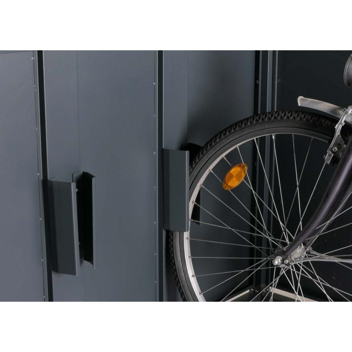 4er-Fahrradgarage HWC-L56c, Gertehaus Fahrradbox mit Ablage, abschliebar Metall 160x222x208cm ~ anthrazit