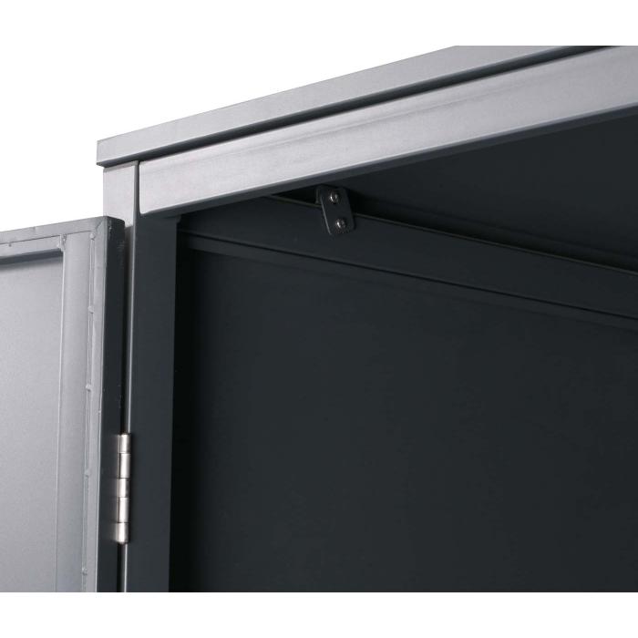 4er-Fahrradgarage HWC-L56c, Gertehaus Fahrradbox mit Ablage, abschliebar Metall 160x222x208cm ~ anthrazit