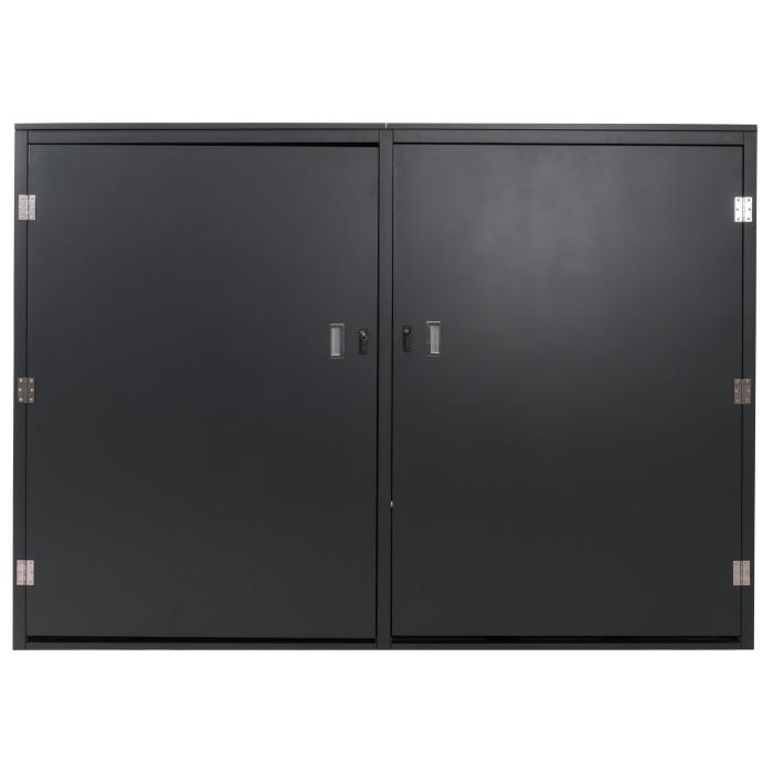 4er-Fahrradgarage HWC-L56c, Gertehaus Fahrradbox mit Ablage, abschliebar Metall 160x222x208cm ~ anthrazit