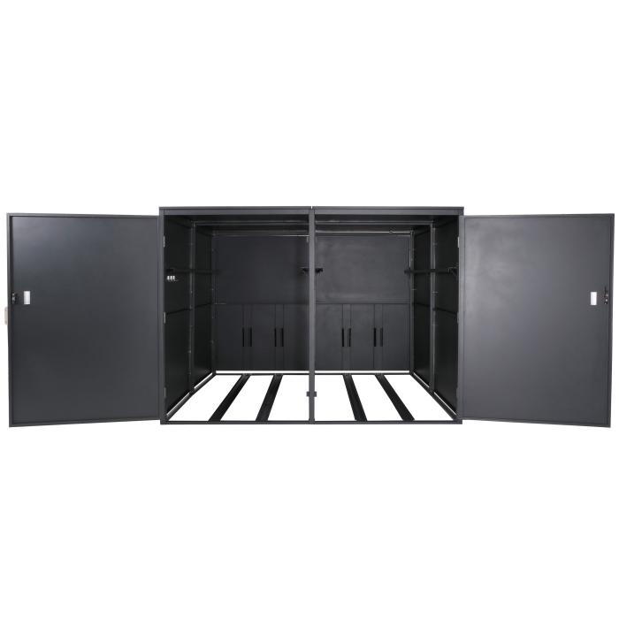 4er-Fahrradgarage HWC-L56c, Gertehaus Fahrradbox mit Ablage, abschliebar Metall 160x222x208cm ~ anthrazit