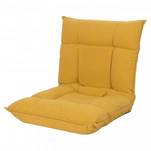 Bodensessel HWC-N44, Relaxsessel Bodenkissen Bodensofa Klappsessel 6 Relaxpositionen, stabiles Gestell Samt ~ gelb