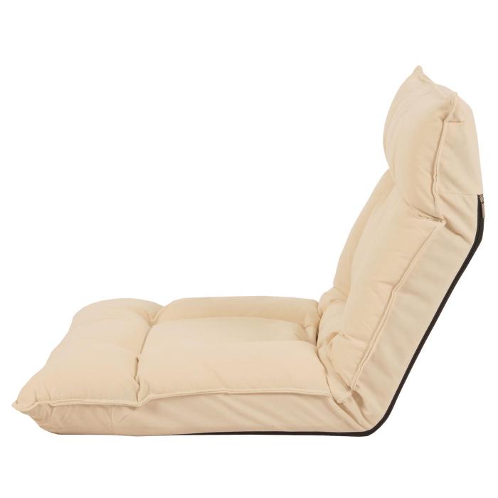 Bodensessel HWC-N44, Relaxsessel Bodenkissen Bodensofa Klappsessel 6 Relaxpositionen, stabiles Gestell Samt ~ beige