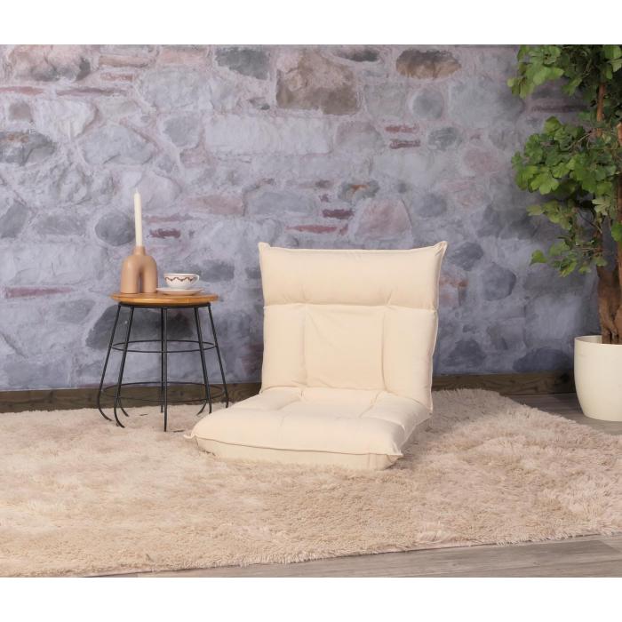 Bodensessel HWC-N44, Relaxsessel Bodenkissen Bodensofa Klappsessel 6 Relaxpositionen, stabiles Gestell Samt ~ beige