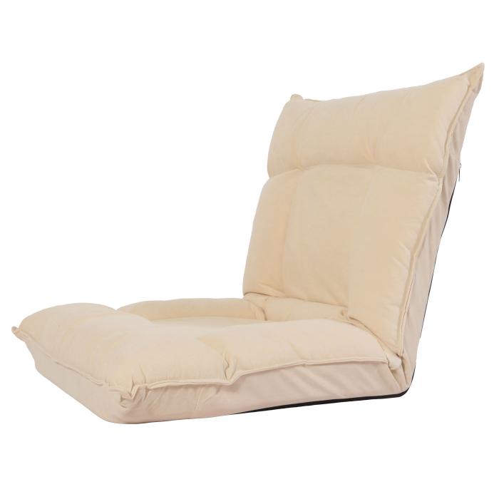 Bodensessel HWC-N44, Relaxsessel Bodenkissen Bodensofa Klappsessel 6 Relaxpositionen, stabiles Gestell Samt ~ beige