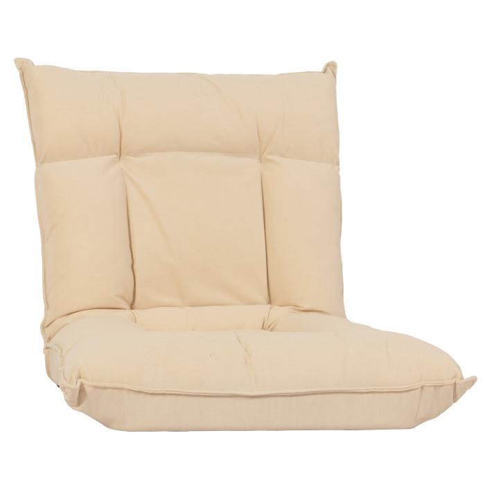 Bodensessel HWC-N44, Relaxsessel Bodenkissen Bodensofa Klappsessel 6 Relaxpositionen, stabiles Gestell Samt ~ beige