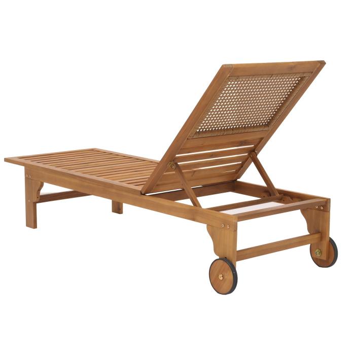 Sonnenliege HWC-N48, Relaxliege Gartenliege Liegestuhl, Massiv-Holz Akazie MVG-zertifiziert