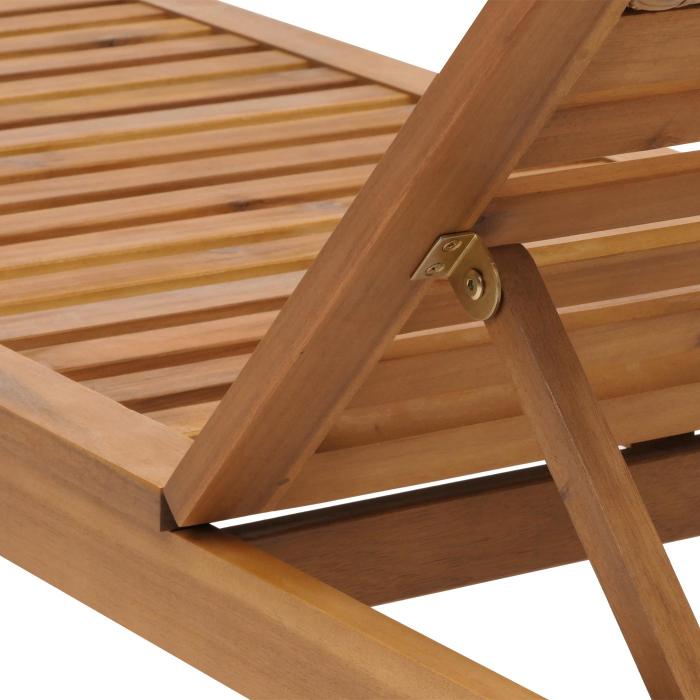 Sonnenliege HWC-N48, Relaxliege Gartenliege Liegestuhl, Massiv-Holz Akazie MVG-zertifiziert