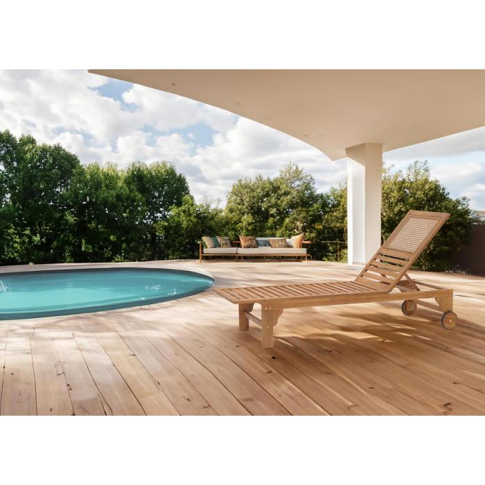 Sonnenliege HWC-N48, Relaxliege Gartenliege Liegestuhl, Massiv-Holz Akazie MVG-zertifiziert