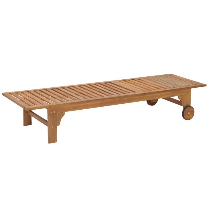Sonnenliege HWC-N48, Relaxliege Gartenliege Liegestuhl, Massiv-Holz Akazie MVG-zertifiziert