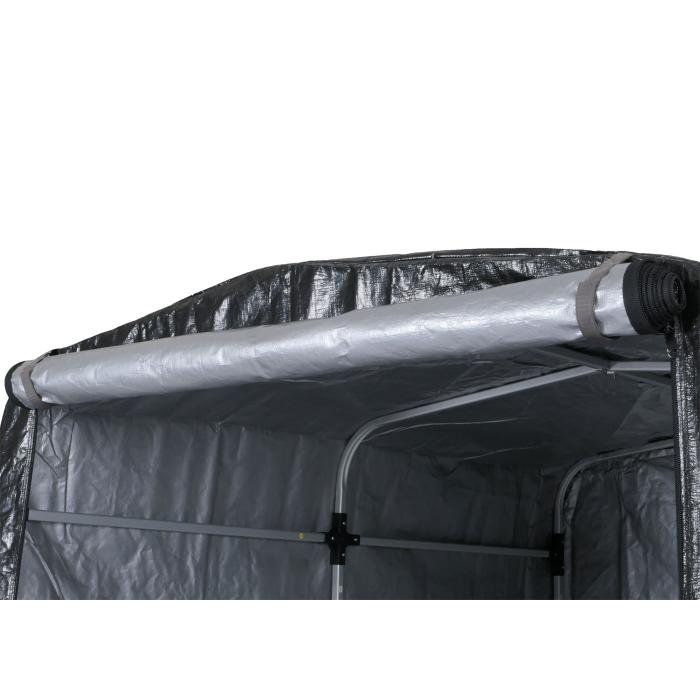 Fahrradgarage HWC-N61, Foliengarage Aufbewahrungsgarage Garagenzelt, Alu UV-Schutz wasserfest, 201x201x201cm ~ anthrazit