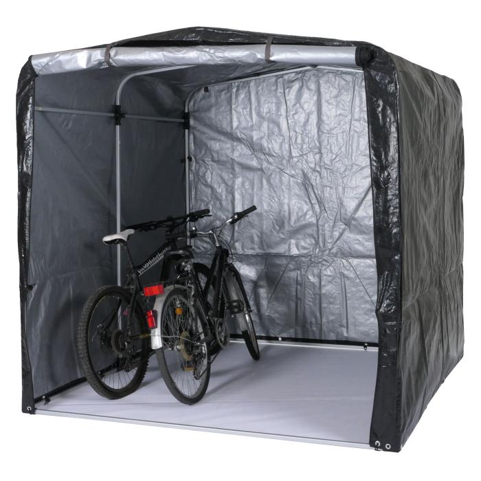 Fahrradgarage HWC-N61, Foliengarage Aufbewahrungsgarage Garagenzelt, Alu UV-Schutz wasserfest, 201x201x201cm ~ anthrazit