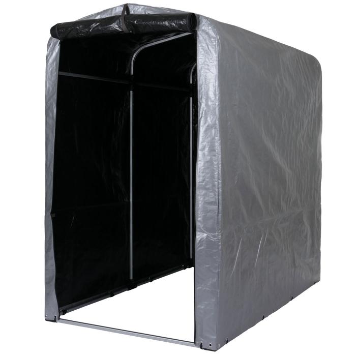 Fahrradgarage HWC-N61, Foliengarage Aufbewahrungsgarage Garagenzelt, Alu UV-Schutz wasserfest, 201x121x201cm ~ silber