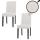2er-Set Esszimmerstuhl Littau, Stuhl Kchenstuhl Hochlehner, Stoff/Textil Cord Holz ~ creme, dunkle Beine