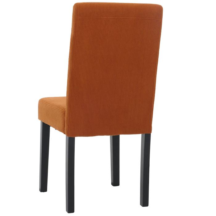 4er-Set Esszimmerstuhl Littau, Stuhl Kchenstuhl Hochlehner, Stoff/Textil Cord Holz ~ terrakotta, dunkle Beine