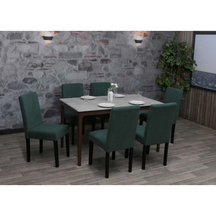 2er-Set Esszimmerstuhl Littau, Stuhl Kchenstuhl Hochlehner, Stoff/Textil Cord Holz ~ grn, dunkle Beine