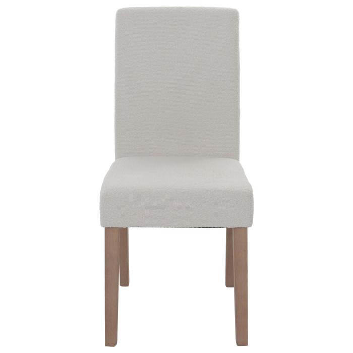 4er-Set Esszimmerstuhl Littau, Stuhl Kchenstuhl Hochlehner, Stoff/Textil Boucl Holz ~ creme, naturfarbene Beine