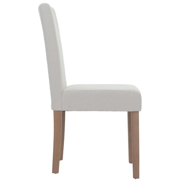 4er-Set Esszimmerstuhl Littau, Stuhl Kchenstuhl Hochlehner, Stoff/Textil Boucl Holz ~ creme, naturfarbene Beine