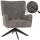 Lounge-Sessel HWC-N65, Cocktailsessel Polstersessel Relaxsessel, drehbar, Stoff/Textil Chenille Metall ~ dunkelgrau