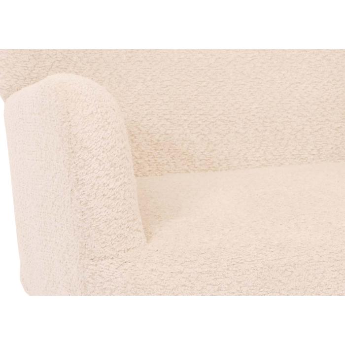 Lounge-Sessel HWC-N65, Cocktailsessel Polstersessel Relaxsessel, drehbar, Stoff/Textil Chenille Metall ~ creme-beige