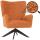 Lounge-Sessel HWC-N65, Cocktailsessel Polstersessel Relaxsessel, drehbar, Stoff/Textil Chenille Metall ~ terracotta
