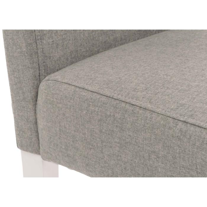2er-Set Esszimmerstuhl HWC-N66, Stuhl Kchenstuhl Lehnstuhl Massivholz Stoff/Textil grau, weie Beine