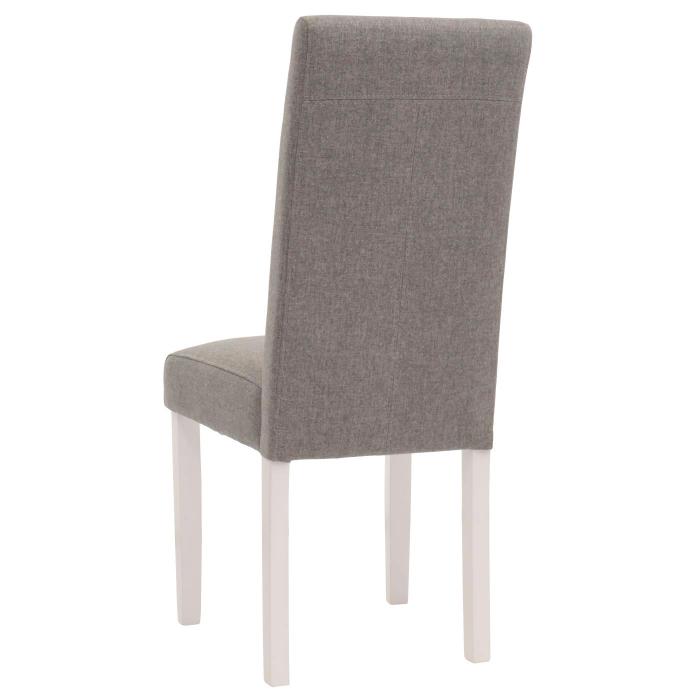 2er-Set Esszimmerstuhl HWC-N66, Stuhl Kchenstuhl Lehnstuhl Massivholz Stoff/Textil grau, weie Beine